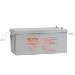 VEVOR Rechargeable AGM Marine Battery, 12V 200 AH, Designed for RV Solar Marine Off-Grid Use, UPS Backup, with a Self-Discharge Rate, 1400A Current