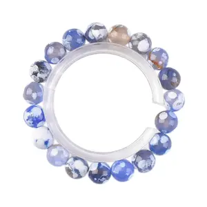 The one and only  blue orca agate  Hand string, healing crystal Blue versatile bracelet Fashion bracelets