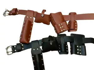 5 Pieces Leather Belt Set Premium Quality Work Tool Belt Heavy Duty Rig Riveted