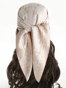 Women's Summer Fashion Headscarf, Light Color All-Season Fitted Scarf, Versatile Waist Belt & Bag Decoration, Simple Printed Square Towel, Fashion Hair Scarves