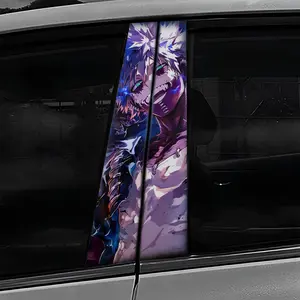 Set of 2 Waterproof Anime Vinyl Decals for Car B-Pillars – Trendy Stickers & Scratch Covers for Cars and Trucks!