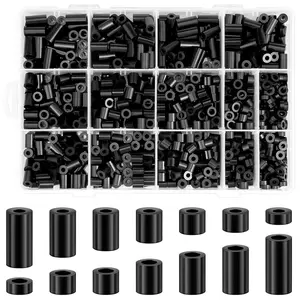 1000 count Black Nylon Round Spacers for M3 M4 Screws, Electrical Outlet Kit