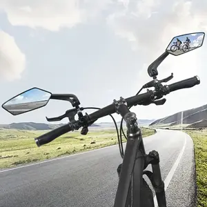 2pcs HD Glass Adjustable Bicycle Rearview Mirrors, 360 Degree Rotatable Side View for Cycling, Wide-Angle Reflective Safety Mirror Suitable for Mountain Bikes, Universal Handlebar Installation Additions, Bicycle Parts