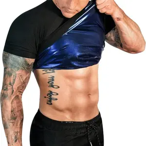 Sauna Shirt for Men Sweat Suit Compression T-Shirt Workout Gym Body Shaper Short Sleeve Shirts for Sports  Exercise ShapewearGift