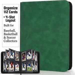 Toploader Card Binder Holds 112 Sleeved Cards, Zipper Storage Album for Pokémon & Sports Cards, Secure Side-Load Organizer (Dark Green), Secure Hold