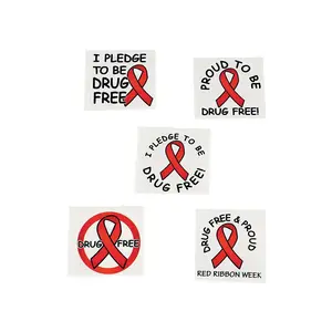 Bulk 72 Pc. Red Ribbon Week Temporary Tattoos - 72 Pc.