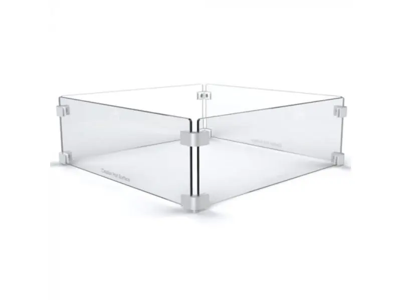 Dante Products WG20-SQ 20 in. Square Glass Wind Guard Kit with 4 Piece Glass Panels