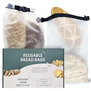 Bread Bags for Homemade Bread (2PCS)- Clear Bag with Ties For An Airtight -free Preservation and Storage - Loaf Bags for  Bakers -  Sourdough Bag