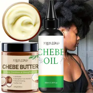 Chebe Oil Set for Natural Hair Growth & Moisturizing, Hydrate, Moisturize, Nourishes Dry Damaged Hair, Strengthens Roots, Reduces Breakage, Restore Hair, Suitable for Curly Hair, Haircare
