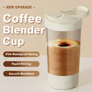 【IPX4 Waterproof & High Speed Blending 】Newly Upgraded Self-Stirring Cup Rechargeable IPX4 Waterproof Electric Shatterproof Multi-Use Milk Cocoa juicer Coffee Smart Temperature Measurement Timing Display Ideal Holiday Gift  juicers machines