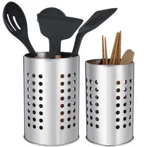 2-Piece Stainless Steel Kitchen Utensil Holder and Organizer