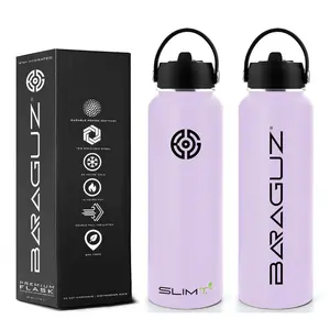 Baraguz 40oz Water Bottle with Straw Lid – Stainless Steel Insulated Portable Tumbler (Orchid Purple) Drinkware Flasks
