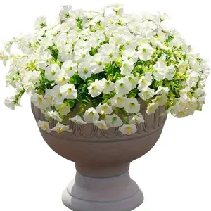 12pcs UV-Resistant Trumpet Flower Fake Flowers, Plastic Plants, Durable Realistic Design, Indoor Outdoor Decor, Perfect Gift for Any Occasion, Mother's Day