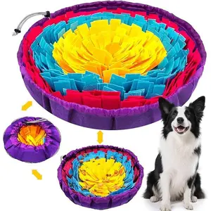 PETCARE Snuffle Mat for Dogs Adjustable Slow Feeder Bowl Interactive Enrichment Puzzle Toys for Small Medium Large Breed Dogs Cats Puppy Sniff Foraging Mats Mental Stimulation Treat Game, 19*19 inch