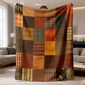 2026 New Flannel Blanket Release: A Single Cozy Throw Featuring A Vintage Patchwork Plaid Design - Soft, Warm, And Adaptable For Use On A Couch, Bed, Car, Office, Or During Camping - A Perfect Gift For Any Season