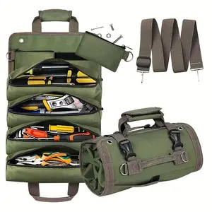 Heavy-Duty Tool Bag, Portable Organizer with 2 Detachable Zipper Bags, Compact Tote for Electricians, Father's Day Gift for Men and Women