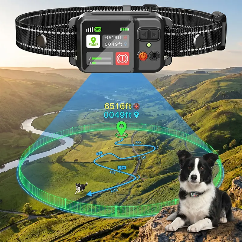 Humane GPS Dog Fence No Shock, Waterproof, No Monthly Fees, Up to 6561FT, Beep & Vibration Alert, Outdoor Use Only