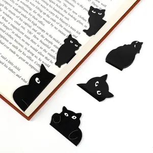 Sliverdew Magnetic Bookmark, 6 PCS Assorted Black Cat Page Marker Set for Cat Lover Gifts, Cute Kawaii Book Mark Page Clips for Women Teachers Students Book Lovers