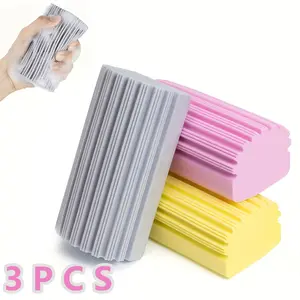3pcs Damp Clean Duster Sponge, Sponge Cleaning Brush, Duster for Cleaning Blinds, Glass, Baseboards, Vents, Railings, Mirrors,Window Track Grooves and Faucets