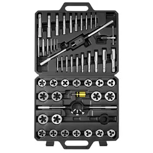VEVOR Tap and Die Set, Summervibes,Summervibes, 51-Piece Metric Sizes M6 to M24, with Coarse and Fine Thread Taps and Dies, Wrench, Carrying Case and Complete Accessories, Bearing Steel, for Threading and Rethreading Threads