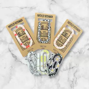 Jumbo Paper Clip Bookmarks Floral Design Glossy Acrylic Perfect for Books Planners Notebooks & Gifts Lightweight Sturdy Teacher Gifts Book Club Goodies