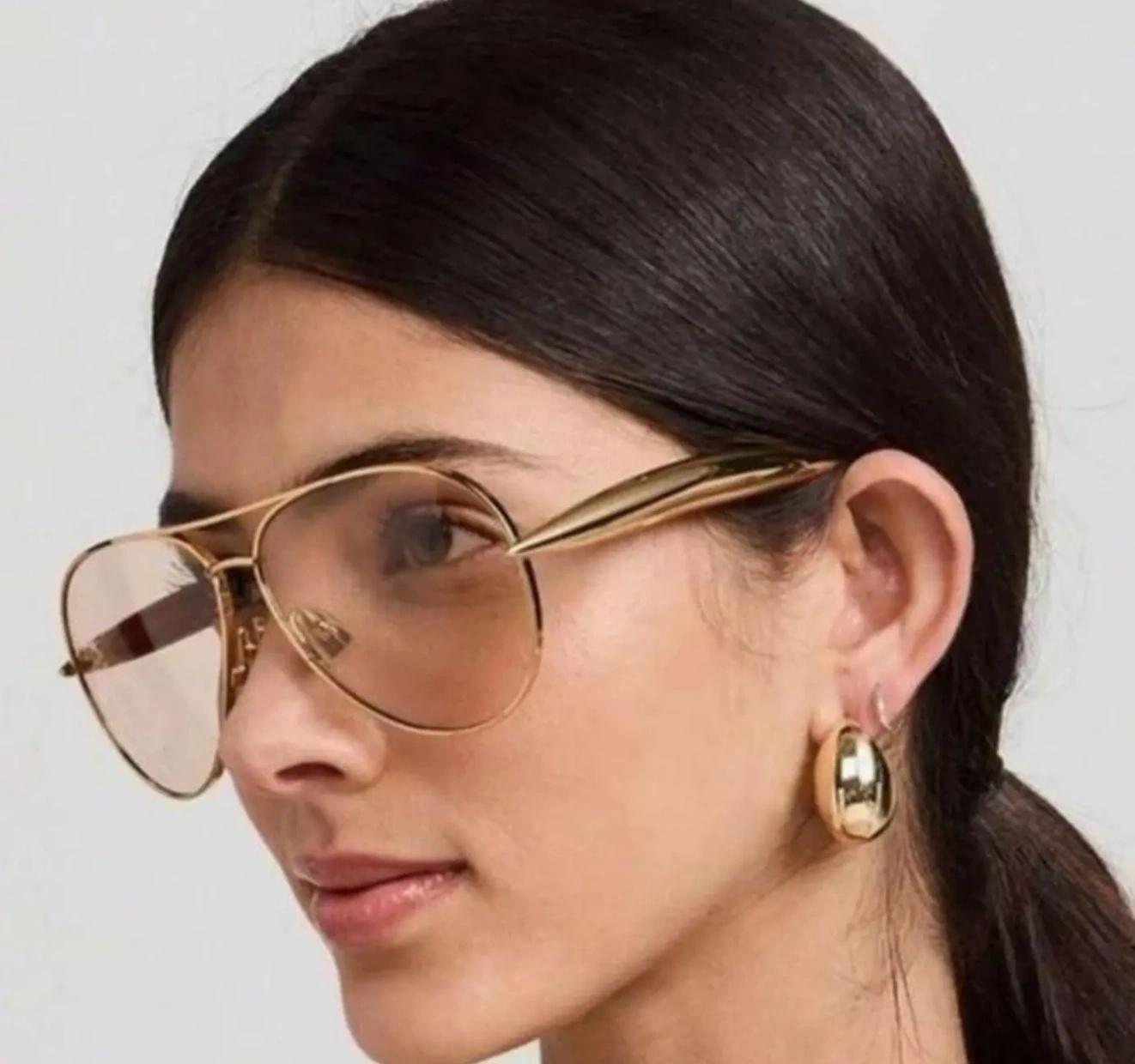 Unisex Adult Retro Double Bridge Full Rim Sunglasses - Metal Temple, UV-Protected Polarized Lens, Stylish Outdoor Beach Accessory