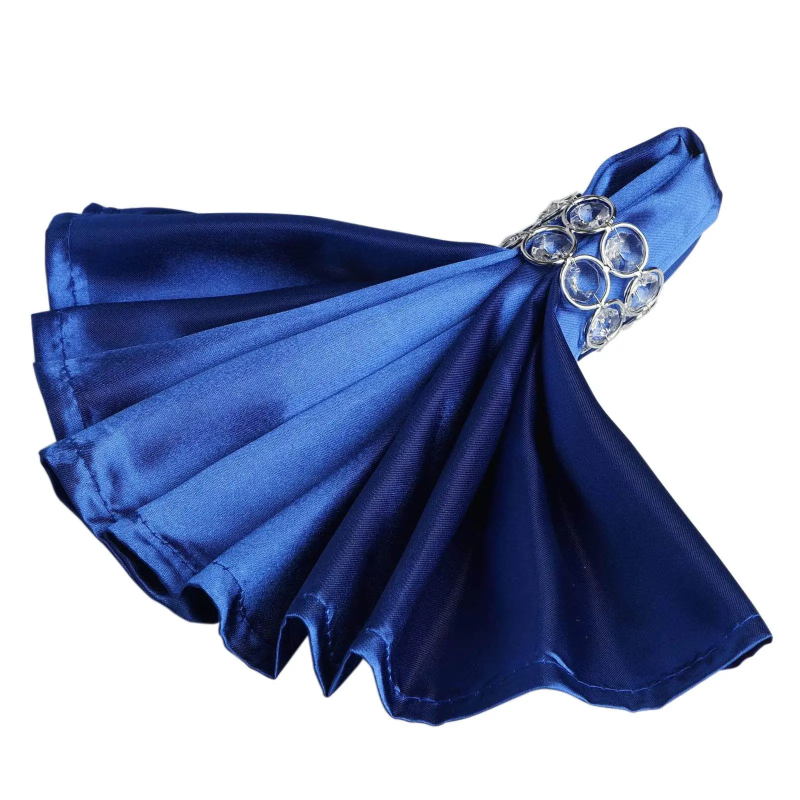 5-Pack Royal Blue Satin Tableware Napkins, 20"x20" Soft Reusable Fabric Napkins for Wedding, Restaurant Events