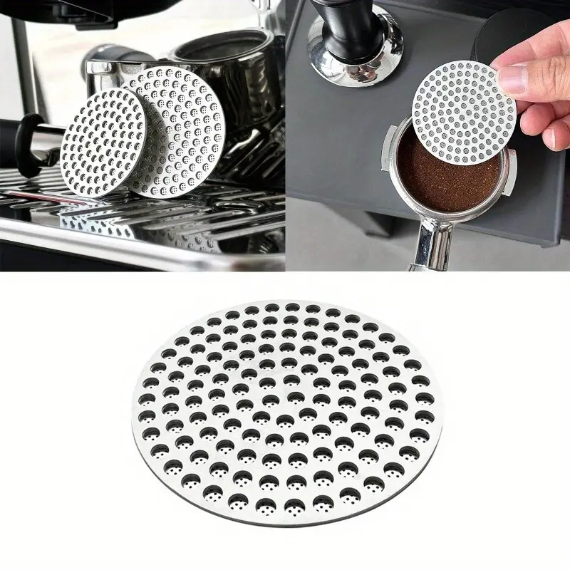 1pc Coffee powder bowl extraction filter, stainless steel double-layer coffee filter, brewing head, secondary water separation screen