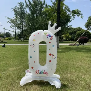 1pc Standing Digital Balloon, 32.0 Inch Crown Print Happy Stand-Up Digital Balloon, DIY Creative Small Gift, Holiday Accessory, Decoration, Birthday Party Supplies, Party Balloons Decorations