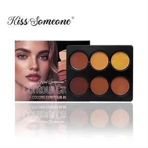 6 Color Concealer Palette, Waterproof Matte Buildable Contour Cream, Long Lasting Highlighter Cream, Facial Makeup Product For Women & Girls