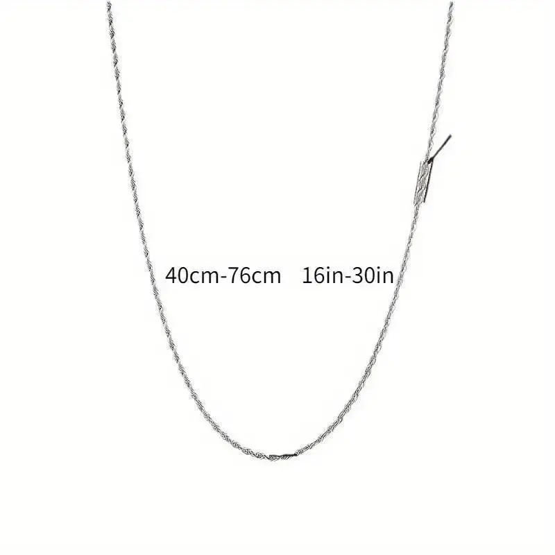 (Buy One Get One Free)2PCS 925 Sterling Silver Twisted Rope Chain Necklace and Bracelet - Simple Hip - Hop Style, Shiny Basic Chain for Women's Elegant Jewelry Accessories, Twisted Rope Design,A must-have gift for Christmas (Buy One Get One Free)2PCS 925 Sterling Silver Twisted Rope Chain Necklace and Bracelet - Simple Hip - Hop Style, Shiny Basic Chain for Women's Elegant Jewelry Accessories, Twisted Rope Design,A must-have gift for Christmas