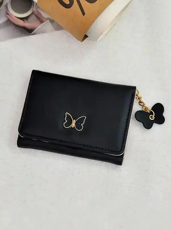 Women's Butterfly Pattern Trifold Wallet, Cute Leather Card Holder, Casual Trendy Versatile High-quality Daily, daily essentials, trendy piece, daily essential, everyday carry, must have accessory, trendy design