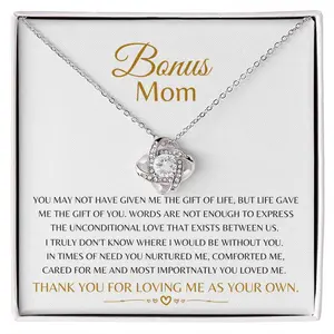 Christmas Gifts for Mom/Mother in Law/Mother of the Bride/Bonus Mom, Infinity Knot Necklace, Wedding Birthday Christmas Gifts