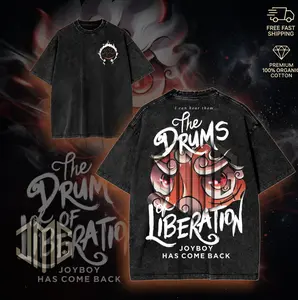 JoyBoy Has Come Back Anime Inspired Retro Vintage Acid Washed T Shirt Unisex Oversized Cotton Graphic Tee Streetwear Summer Casual Crewneck t-shirt