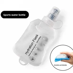 Foldable Hydration Flask for Running & Hiking, Tpu Soft Water Bottle for Marathon Training, Bite-To-Drink Design