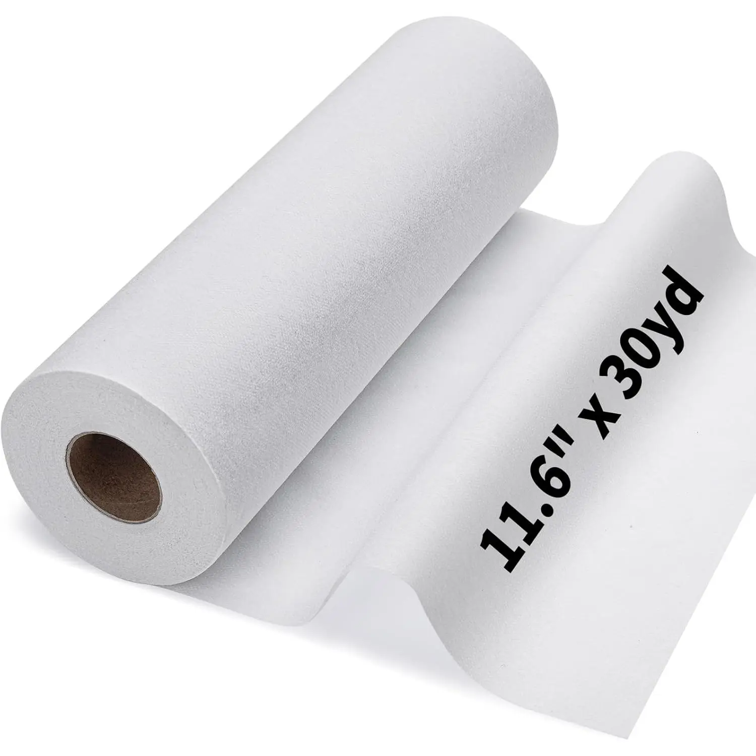 Medium Weight Non-Woven Single-Sided Fusible Interfacing Fabric Roll - White, 11.6"x30yd Synthetic Material with Strong Fusible Bond, Clean Look, Modern for Sewing, DIY Craft