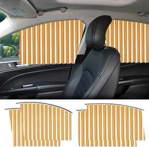4pcs Car curtains, car sunshades, non perforated magnetic suction track sunshade, side blocking sunshade, thermal insulation, universal for small cars