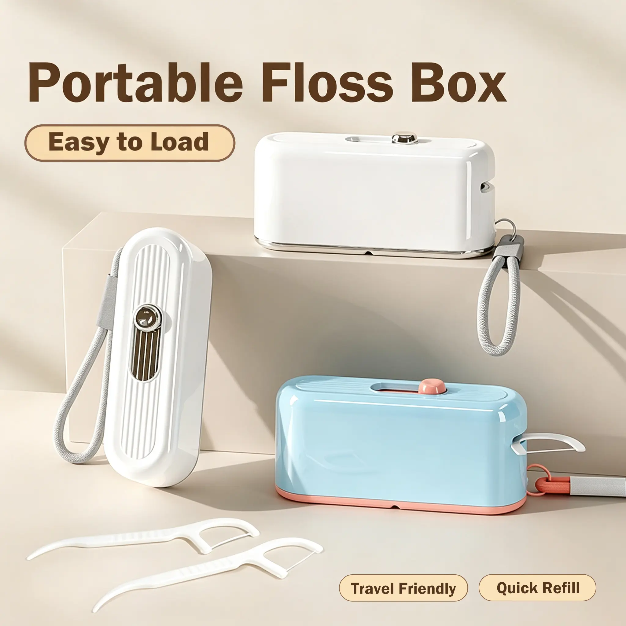 Smooth Minimalist Glossy Lightweight Mini Portable Toothpick Storage Box, Pocket-Sized Travel Container, Home Table Decor Organizer
