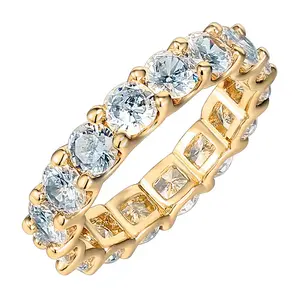 PAVOI 14K Gold Plated Cubic Zirconia Love Rings - 4mm Stackable for Women PAVOI 14K Gold Plated Cubic Zirconia Love Rings - 4mm Stackable for Women