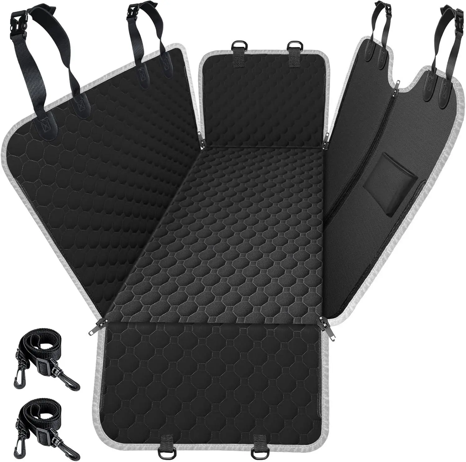 Dog Car Seat Cover for Back Seat, Waterproof Dog Hammock for Car | 600D Heavy Duty, Scratch-Resistant Back Seat Pet Cover for Dogs with PVE Nonslip Underside, Fits for Sedan, Trucks and SUVs