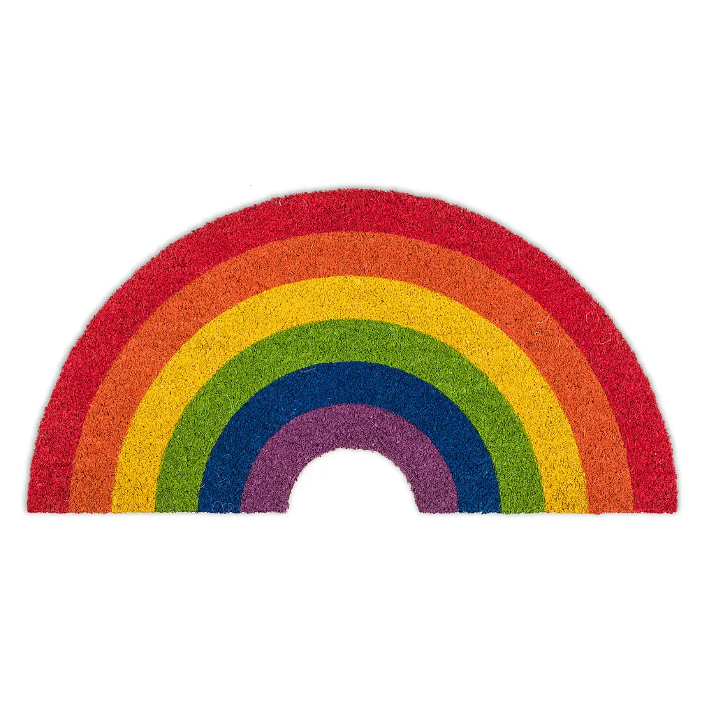 Abbott Collections AB-35-PFW-SH-1541 Rainbow Shape Doormat - 15x30 in, Die-Cut Edge, Weatherproof, Multi-Color Household Textile Rug