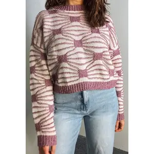 Patterned Crop Sweater
