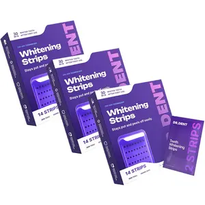 3 x DRDENT Purple Teeth Whitening Strips - 7/21 Whitening Sessions - Safe for Enamel - Non Sensitive Teeth Whitening - Peroxide-Free