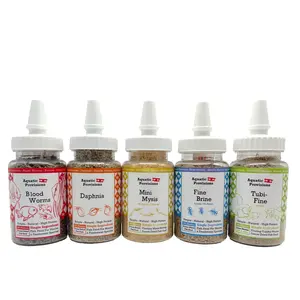 Ultimate 5 Pack Freeze Dried High Protein Fish Food Set With Blood Worms, Daphnia, Mysis, Brine Shrimp, Tubifex Worms, For Bettas & All Aquarium Fish