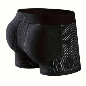 Men's butt-lifting underwear, butt-enhancing padded shorts, breathable, soft and comfortable low-waist boxer briefs.