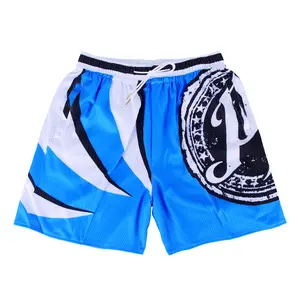AJ Styles Shorts Blue Unisex Sports Double-Layered Inner Shorts Full Print Drawstring Design Men Women Mesh Basketball Shorts 4 Pockets 5.5 Inseam