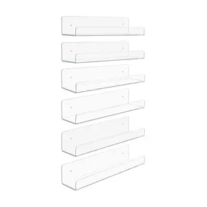 Sorbus Acrylic Floating Wide Shelves, 6-Pack