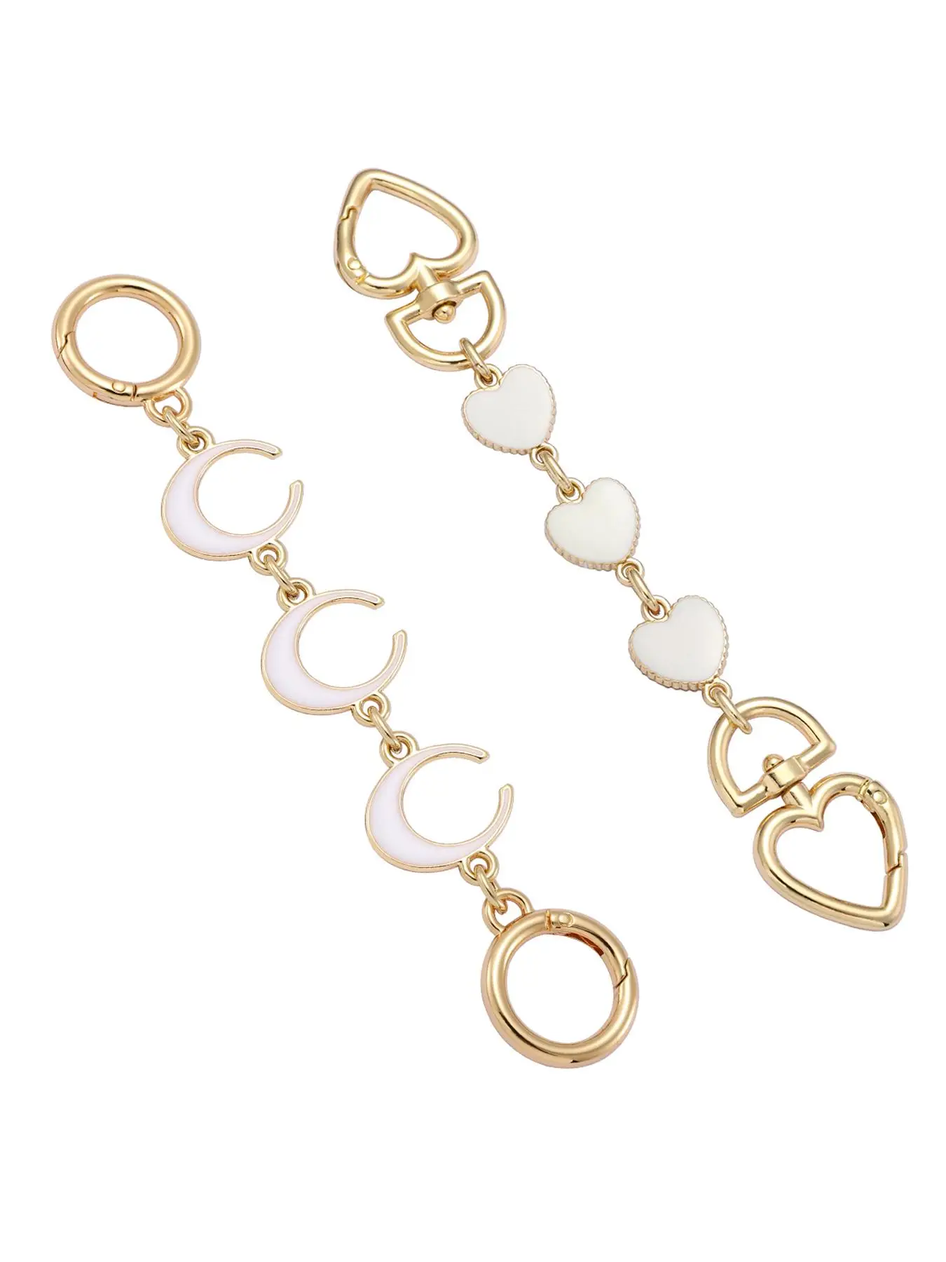 Heart & Moon Design Purse Chain Extender, Novelty Bag Extender Chain, Purse Strap Extenders for Women & Girls, Bag Charm Accessories
