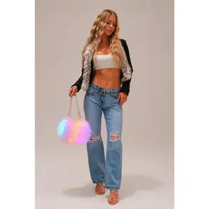 SugarPurse - White Faux Fur Light Up Rave Bag