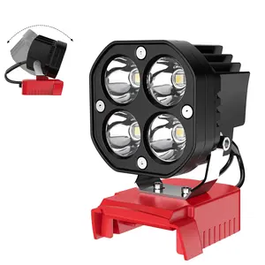 AZOCEK 6000LM Ultra Bright LED Work Light Compatible with Milwaukee 18V Battery, 40W Cordless Job Site Flashlight with 120° Pivoting Head & Built-in Low Voltage Protection (No Battery)